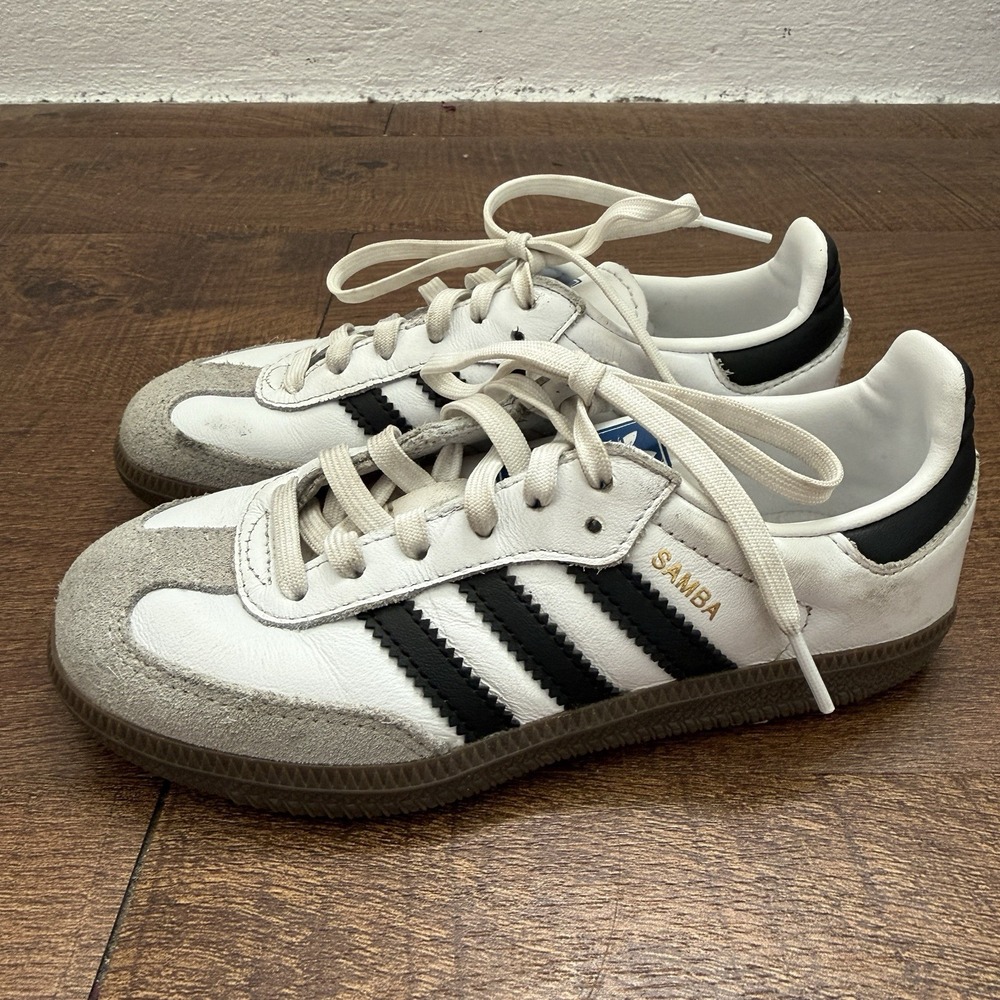 Adidas Samba OG Kids Size 12 K White Black Gum Sneakers 12K